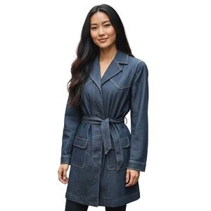 Vintage Rampage Y2K Denim Trench-Style Coat
